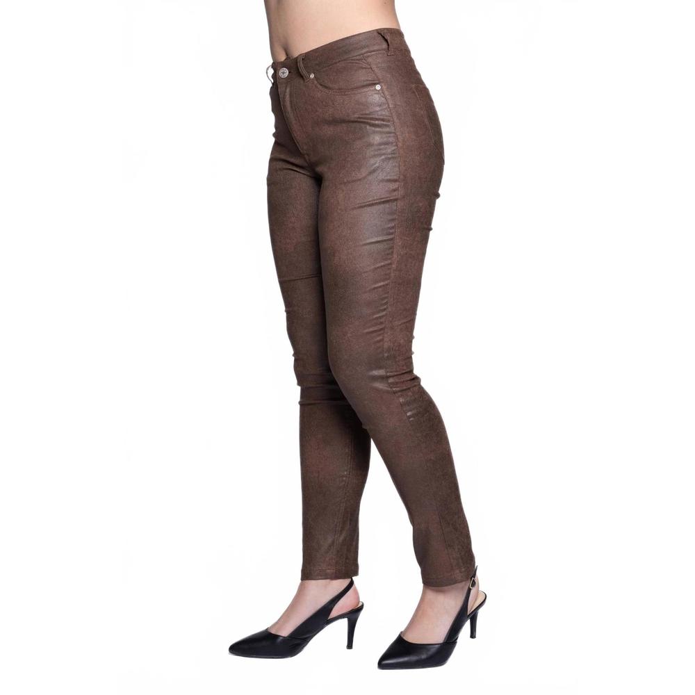 NEW CARRELI JEANS slim leg pentalon jambe pants in cocoa brown
